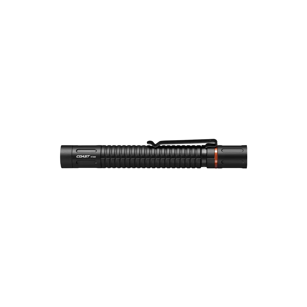 COAST XT30R 1000 Lumen Rechargeable LED Pocket Flashlight, 5 Light Modes with 2-Way Clip and Bite Caps Included