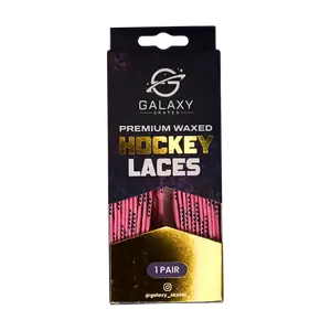 Galaxy Skates Waxed Hockey Laces - Pink