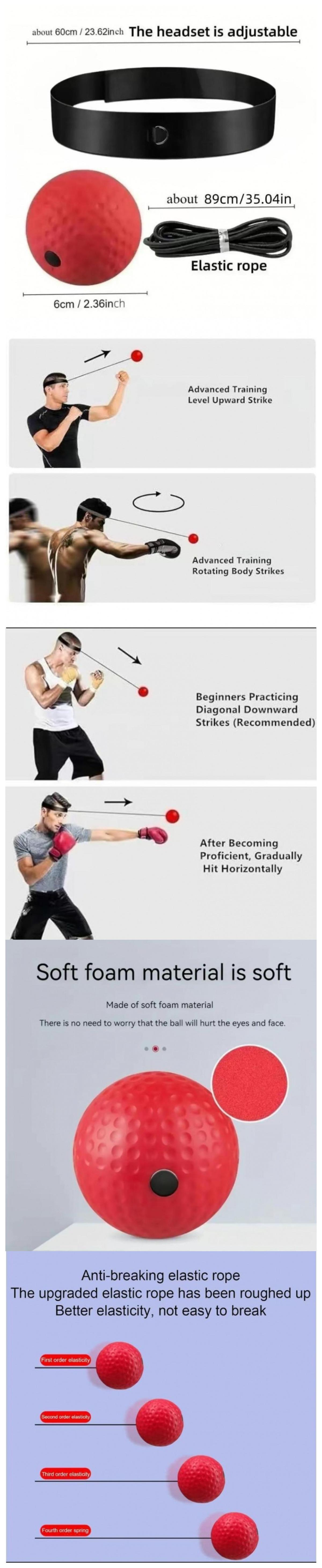 Boxing Reflex Ball Set With Adjustable Headband for Punching Practice, Interactive Boxing Ball, Improve Reaction Response, String for Enhanced Reaction Training Gift for Boyfriends