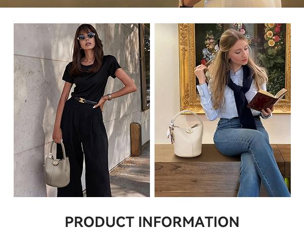 BOSTANTEN Small Crossbody Bags for Women Vegan Leather Mini Bucket Shoulder Purse with Scarf Removable Shoulder Strap