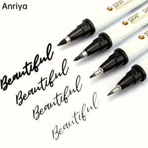 4pcs/box, supplies waterproof soft pens for calligraphy exercises and special signatures, large, medium and small exquisite double-pointed pens
