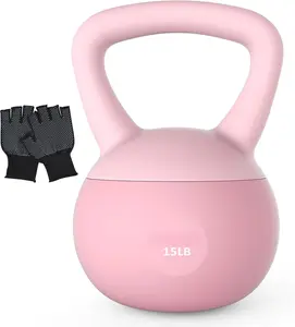 Soft Kettlebell, Safe Strength Training Kettle bell, Cushioned Impact-Resistant Base and Anti-Slip Grip Weight, Kettlebells Set for Home Workouts and Men/Women/Beginners,With Non-slip Gloves