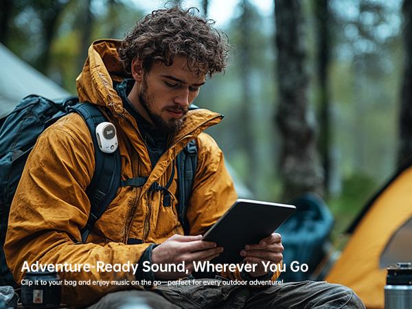 Divoom Itour-S Portable Mini Wearable Bluetooth Speaker with Big Audio Punchy Bass Clip-On Design IP67 Waterproof Dustproof 10 Hours Playtime for Home Travel Office and Outdoors