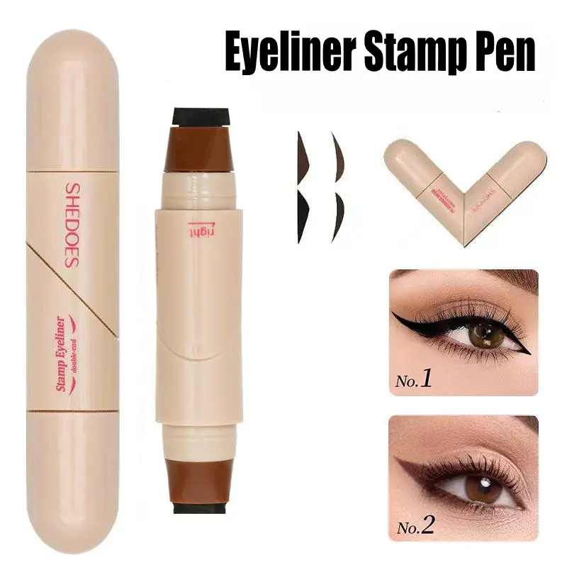 Dual-Head Rotating Wing Liquid Eyeliner Pen, Flawless Precise Cat Eye & Winged Liner, Waterproof Smudge-Proof Quick-Drying Cosmetic, Beauty Products for All Skin Types, Ideal Gift, Makeup, All‑Skin Friendly