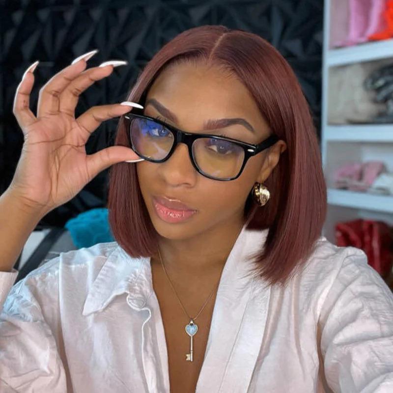 [NEW ARRIVAL] ISEE HAIR Reddish Brown Color 6*4 Wear Go Straight Pre-Cut Lace Bob Glueless Wig #Category Spotlight