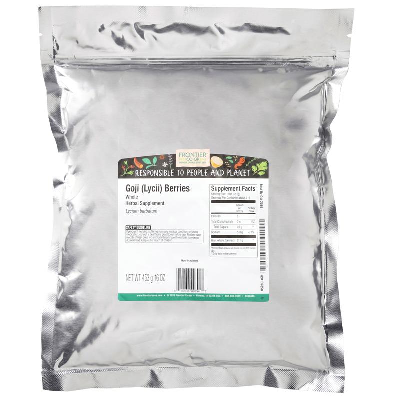 Frontier Co-op Whole Goji (Lycii) Berries, 16 oz (453 g)