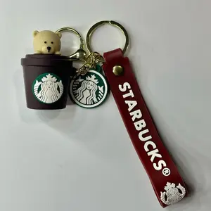Starbucks Bear in a Brown Cup Keychain