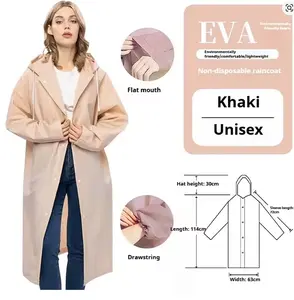 Hooded Sporty Raincoat - Windproof High Quality EVA - Thickened Full-Body Adult Rain Jacket - Semi-Translucent Design - for Outdoor Cycling, Hiking, Running - Lightweight & Portable - Outdoor Rain Protection | Fullbody Raincoat | Windproof EVA