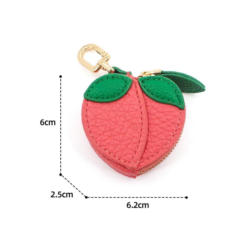 Fruit Shape Cherry Design Fruit Charm Coin Purse Blueberry Peach Cute Key Chain Mini Pouch Wallet Gift For Airtag Girl Women bag charms purse charms bag charm purse accessories cherry charm for bag