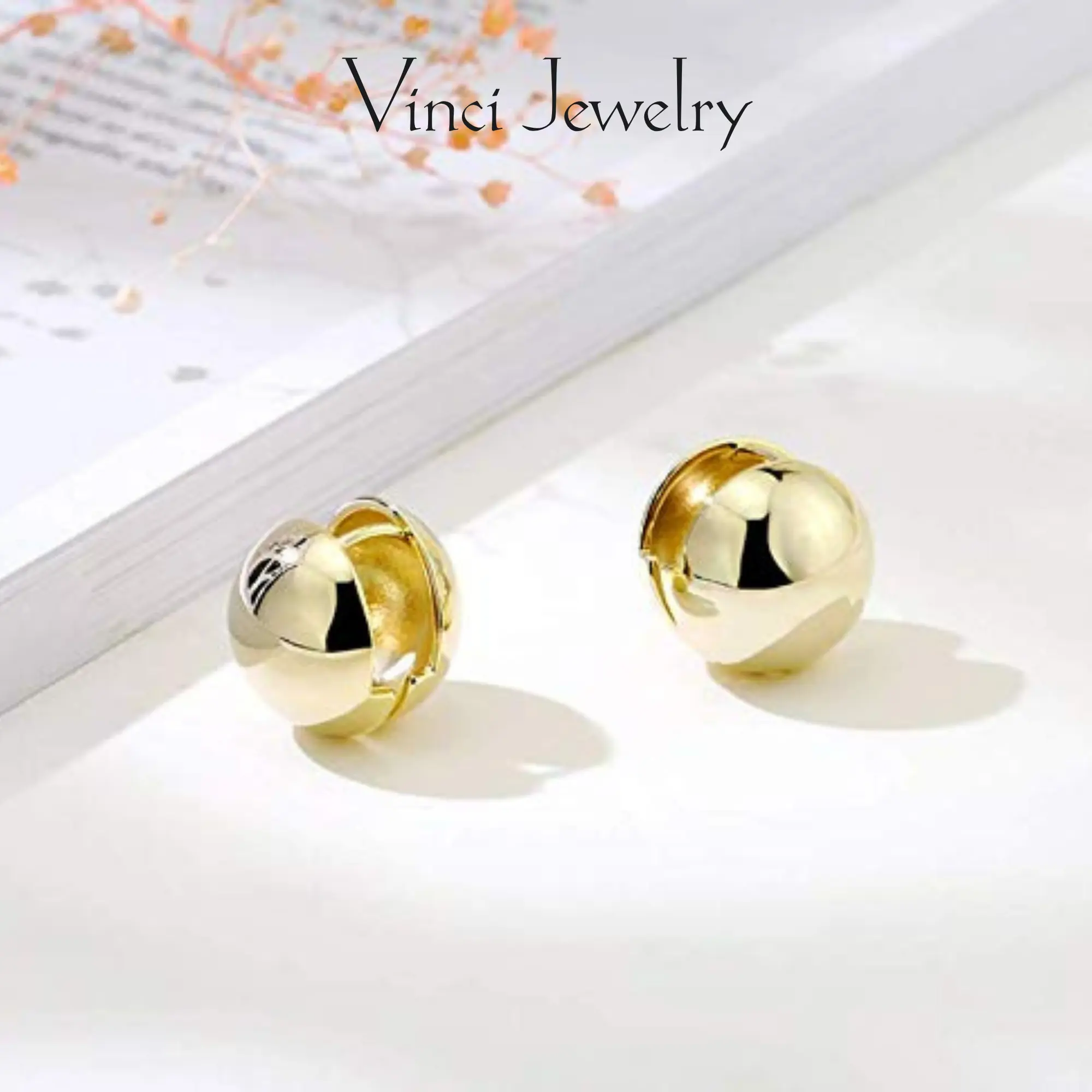 18K Gold Palted Huggie Earrings Hypoallergenic Hoop Earrings with Unique Bell Design, Simple and Elegant Ear Jewelry for Women, for Suit and Daily Wear, Perfect for Gifting Lover Girls Friends