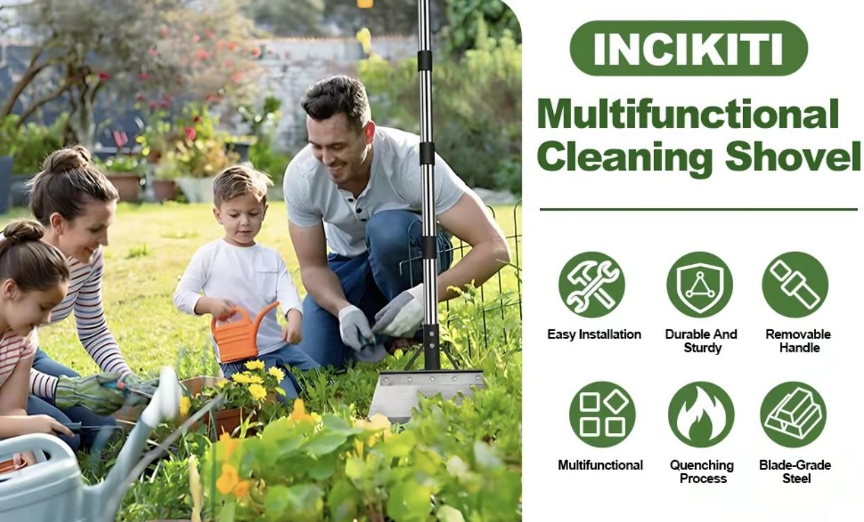 【Free Shipping 】Multifunctional Cleaning Shovel, Stainless Steel Universal OutdoorGarden Cleaning Shovel, Weeding, Heavy Duty Flat Shovel, Planting, Landscaping