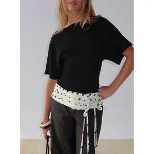 Arazia Cinched Short Sleeve Top Black