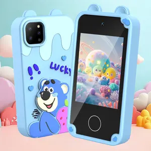 Kids Smart Phone Toy with HD Touchscreen Dual Camera, Cute Bear Kids Play Phone with 20 Games and 64GB SD Card, Multiple Practical Functions, Including Photo Capture, Video Recording, Fun Travel Toy for Boys Girls 3-10, Halloween Christmas Birthday Gift
