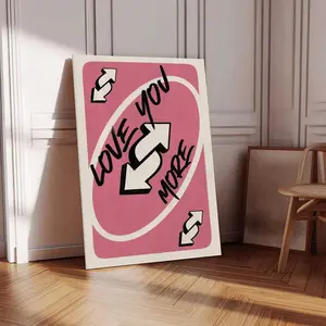 Love You More Reverse Card Poster Print, Romantic Wall Art, Funny Gift For Couple, Valentine's Day Bedroom Decor