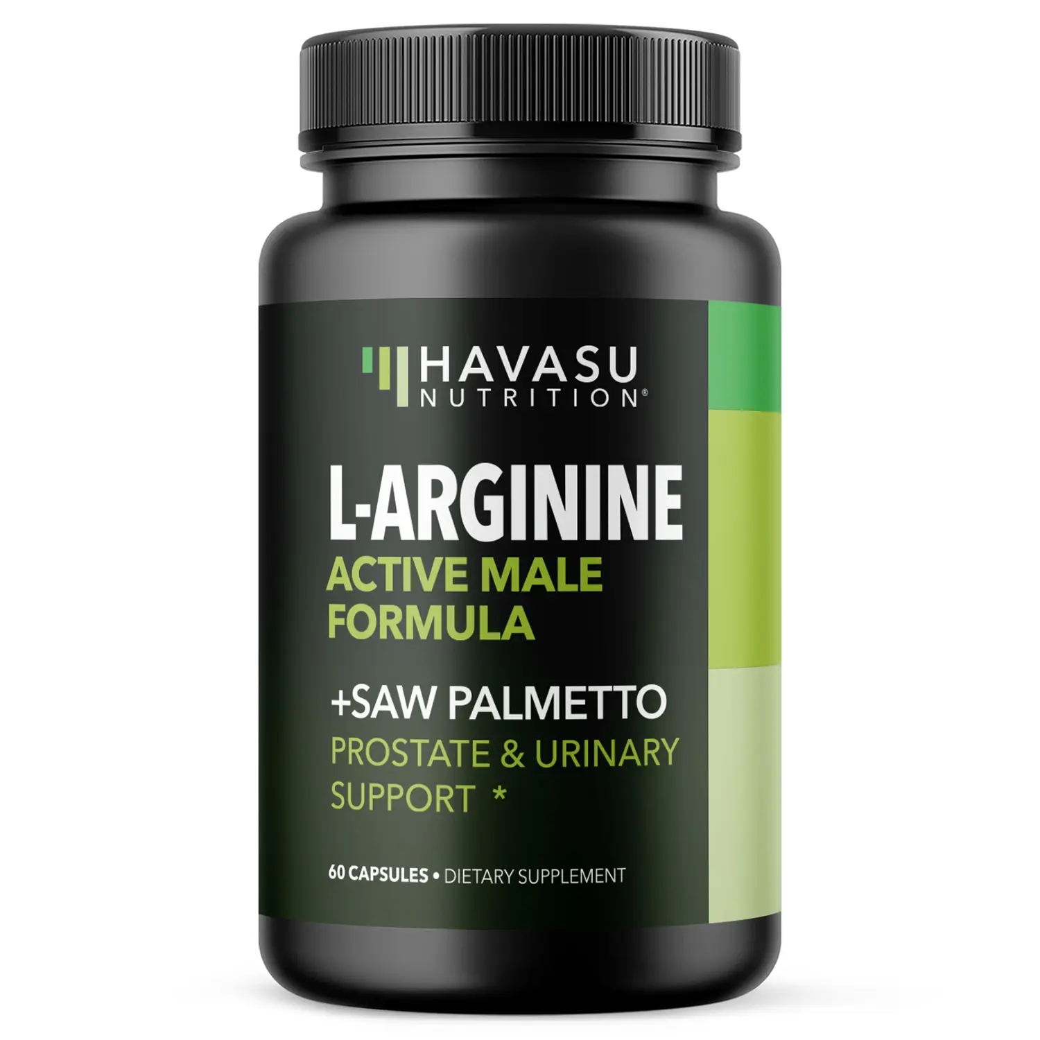 L-Arginine 500mg and Saw Palmetto 500mg - Nitric Oxide and Prostate Health Supplements for Men - 60 Count - Endurance and Urinary Tract Function Support - 1 Month Supply - Vegan, Non-GMO Capsules
