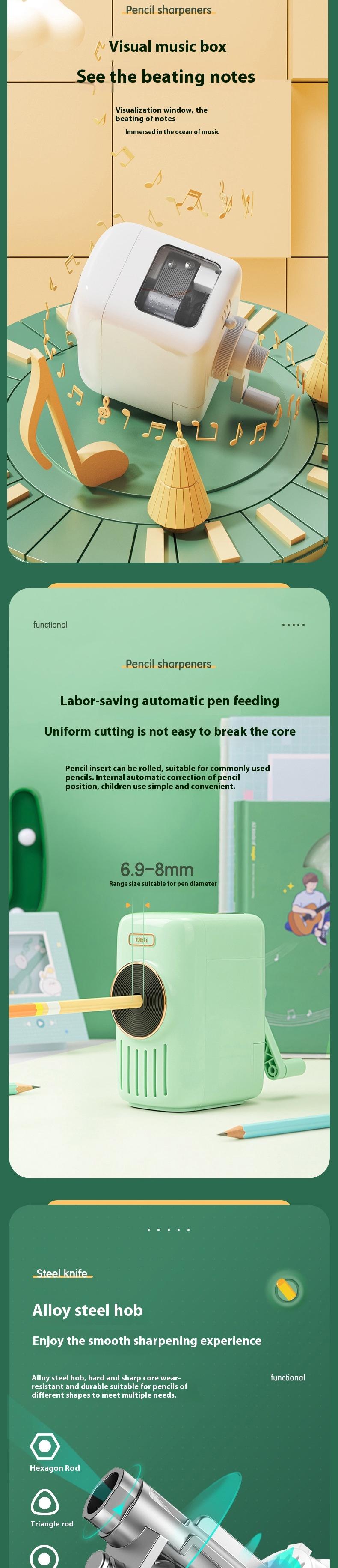 Deli Music Sharpener Multi-functional Portable Hand