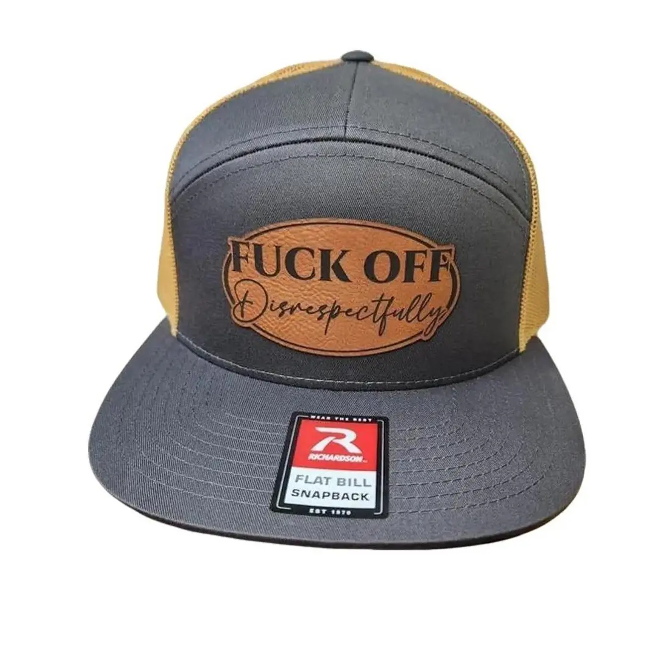 F off Disrespectfully Trucker Hat  Leather Patch Richardson 112