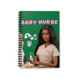 Baby Nurse Spiral Notebook | Doll Nurse Illustration, Ruled Journal