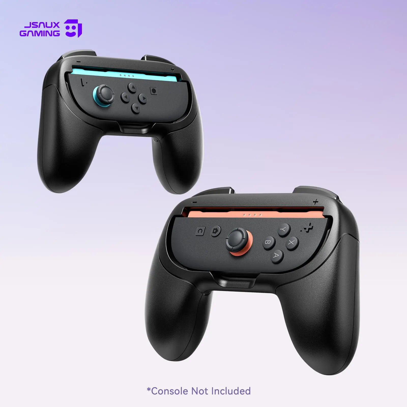 JSAUX Grips for Nintendo Switch 2 Joy-Con, Ergonomic Grips for Joycon 2, Anti-slip Handle Hand Grip for NS2 Joy Con Controller Accessories (2-Pack, Black)