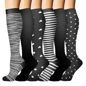 MhzyCaus 6 Pairs Compression Calf Socks for Men and Women Breathable Quick Dry Anti Odor Lightweight Athletic Socks for Running Hiking Gym Yoga Work Travel and Everyday Wear unisex compression sock