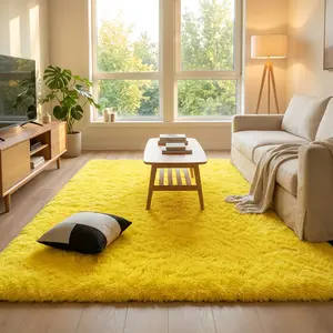 Area Rugs for Living Room, Soft Shaggy Carpets for Living Room, Fuzzy Rugs for Kids' Room, Perfect Decor for Modern Home Yellow Rug