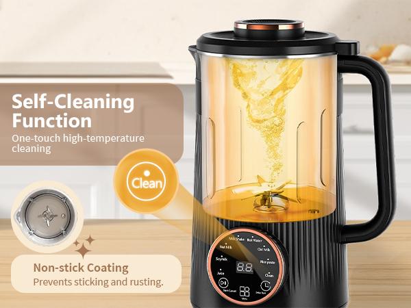 Nut Milk Maker Machine 35oz, 10 Stainless Steel Blades for Homemade Almond Oat Coconut Plant-Based Milk, 8-in-1 Self-Cleaning Auto Keep Warm & Boil Water, 12H Delay Start for Non-Dairy Beverages