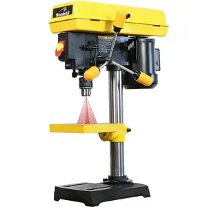 Woodskil 8 Inch Drill Press, 2.3 Amp 5-Speed Bench Drill Press with Laser Guide and Cast Iron Worktable, Bench Top Drilling Machine, DP8