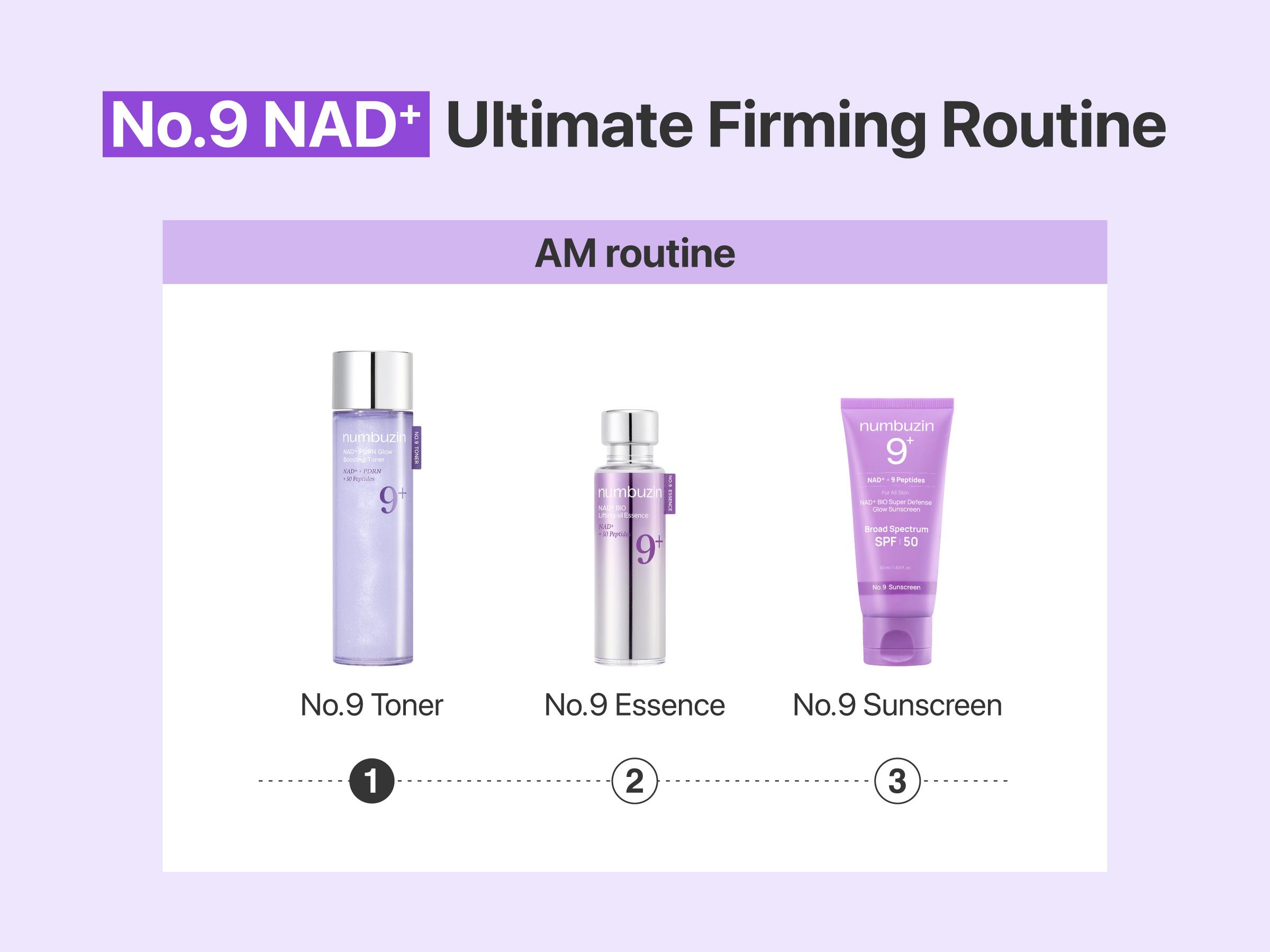 [numbuzin Official] No.9 NAD+ PDRN Toner | NAD+ PDRN Glow Boosting Toner | Glowing, Firming, Hydrating, Elasticity, Wrinkles, Fine Lines, Korean Skincare | Salmon PDRN, Peptides, NAD+ | Essence for Dull, Dry Skin | 5.07 fl. Oz