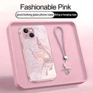 Suitable for [iPhone 13 Mini] high-end women's phone case, featuring a beautiful and elegant butterfly pattern, shockproof and fingerprint-resistant, available in multiple colors YM99
