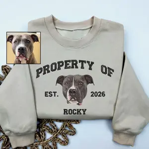 Custom Dog Face Embroidered Sweatshirt, Personalized Pet Photo Sweatshirt, Gift for Pet Lovers