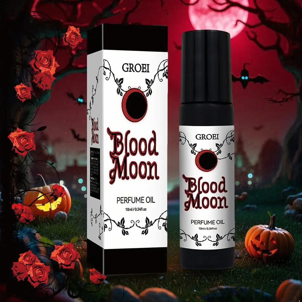 Halloween Perfume Oil Set, Spiced Pumpkin, Berry Blood Moon, Mystic Woods, 10ML Roll-On Bottles, Costume Party, Gothic Gift, Scented Perfume, Portable Perfume