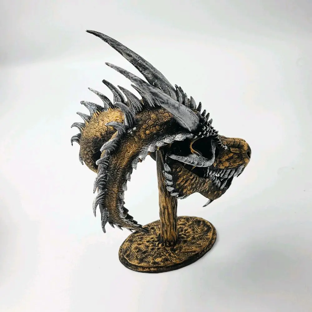 Dragon Skull Display | 3D Printed Fantasy Dragon Head | Tabletop Gaming Decor | Dragon Collector Gift