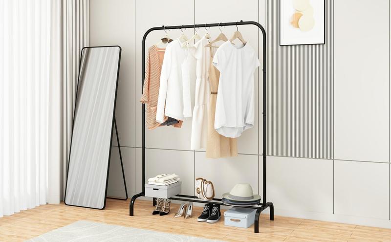 SUOERNUO Clothes Rack - Drying Hanging Garment Rack with Simple Design, Ideal for Entryway, Living Room, Bedroom, Balcony & Home Office
