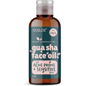 Gua Sha Oil for Sensitive and Acne Prone Skin - Non Comedogenic Face Oil for Gua Sha - Fragrance Free, Natural & Non Greasy, 4oz by Ouiloe