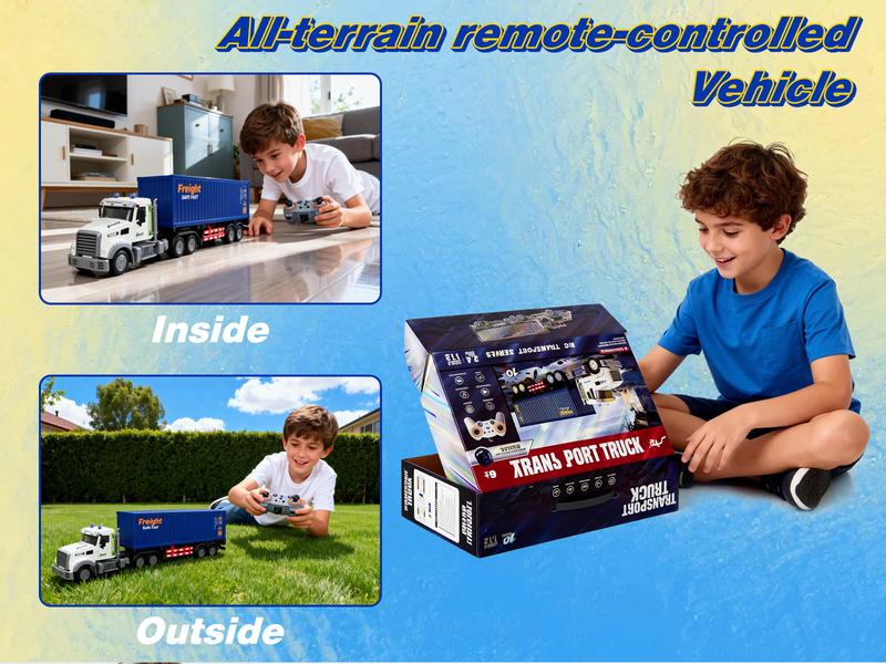 Detachable RC Truck with Container,23.6 Inch 9-Channel RC Semi Truck Toy, 1:12 Container RC Car, Van Truck with Lights & Music,Great Gift for Kids & Adult Detachable RC Truck with Container,23.6 Inch 9-Channel RC Semi Truck Toy, 1:12 Container RC Car, Van Truck with Lights & Music,Great Gift for Kids & Adult