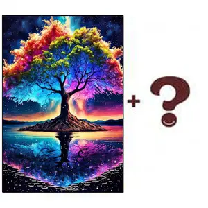 Buy One Get One Free 2-Piece DIY Diamond Painting Kit Round/Motivational/Portrait/Landscape/Diamond Mosaic Embroidery Crystal Art 5D Diamond Painting Kit Unique Home Decor Painting 30x40cm DIY Handmade Art Decorative Painting