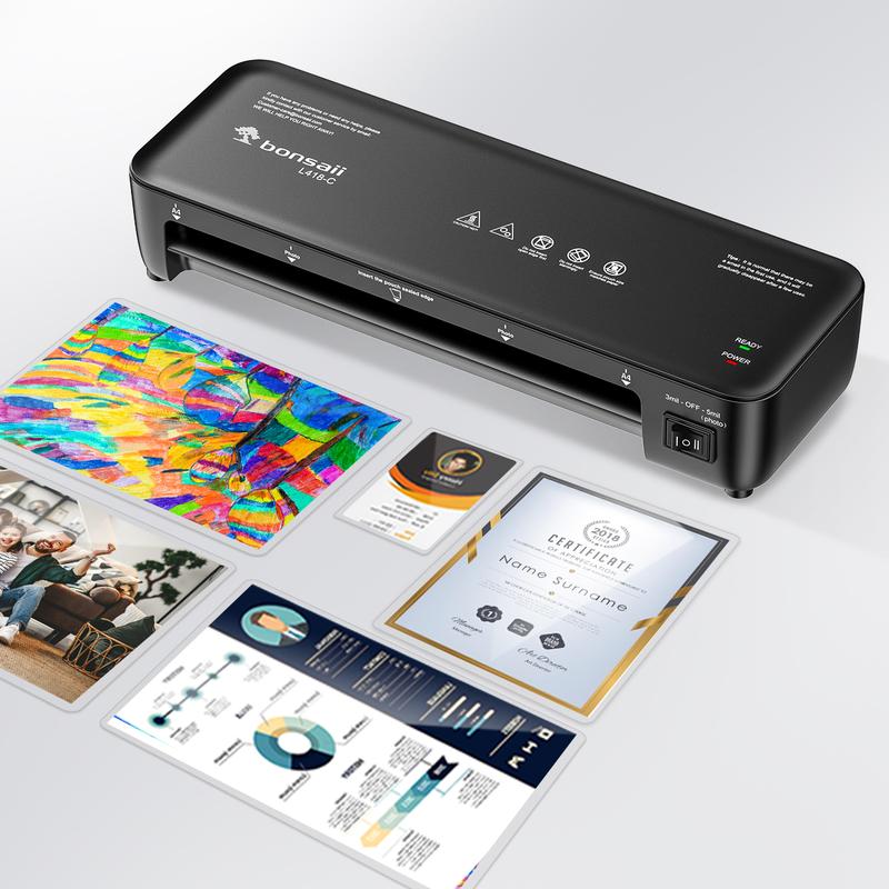 Laminator, 9 Inch 4 in-1 Thermal Laminator Machine Never Jam Technology with 40 Laminting Sheets, Paper Cutter, Corner Rounder for Home Office School Business