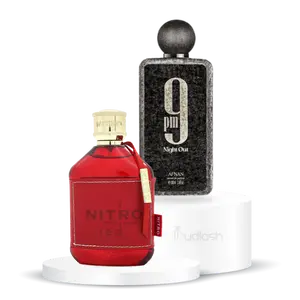 9pm Night Out + Nitro Red | Unisex Fragrance | 100 ML | Eau De Parfum | Pitahaya - Lavender & Cognac