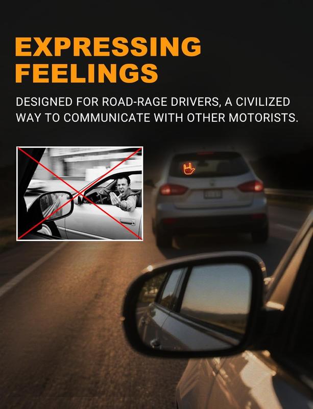 Easy-Use Car Gesture Warning Light | 14 Modes with Remote | Increase Vehicle Visibility for New Drivers | TikTok Starter Car Accessory