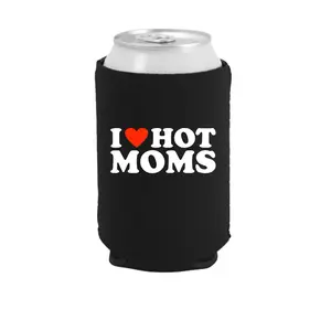 I love hot moms milf cougar on a black Neoprene Koozies Can Coolers for 12oz 16oz 20oz 24oz and More Premium DTF Print Heat Pressed One Sided Funny Unhinged Designs Great for Men Women Gifts hunting outdoors heart