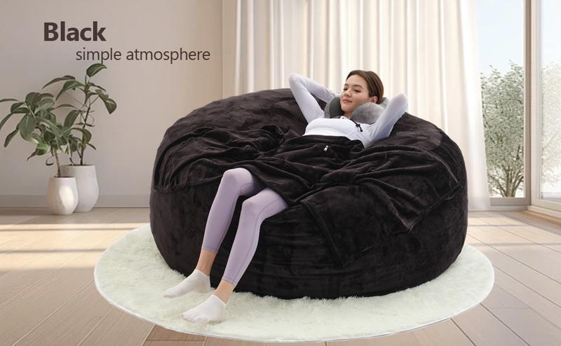 3FT/4FT/5'FT/Jumbo bean bag Lazy Sofa Beanbag Chair Extendable, Durable, Soft Memory Foam Furniture with Flannel Free Shipin USA