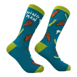 Men's Wing Man Socks Funny Sarcastic Chicken Wings Graphic Footwear Funny Graphic Socks Comfortable Fitted Spandex Cotton