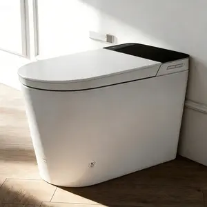 Tankless Smart Bidet Toilet White, Auto Open/close, Heated Seat, Warm Water Dry, Foot Sensor & Remote Control