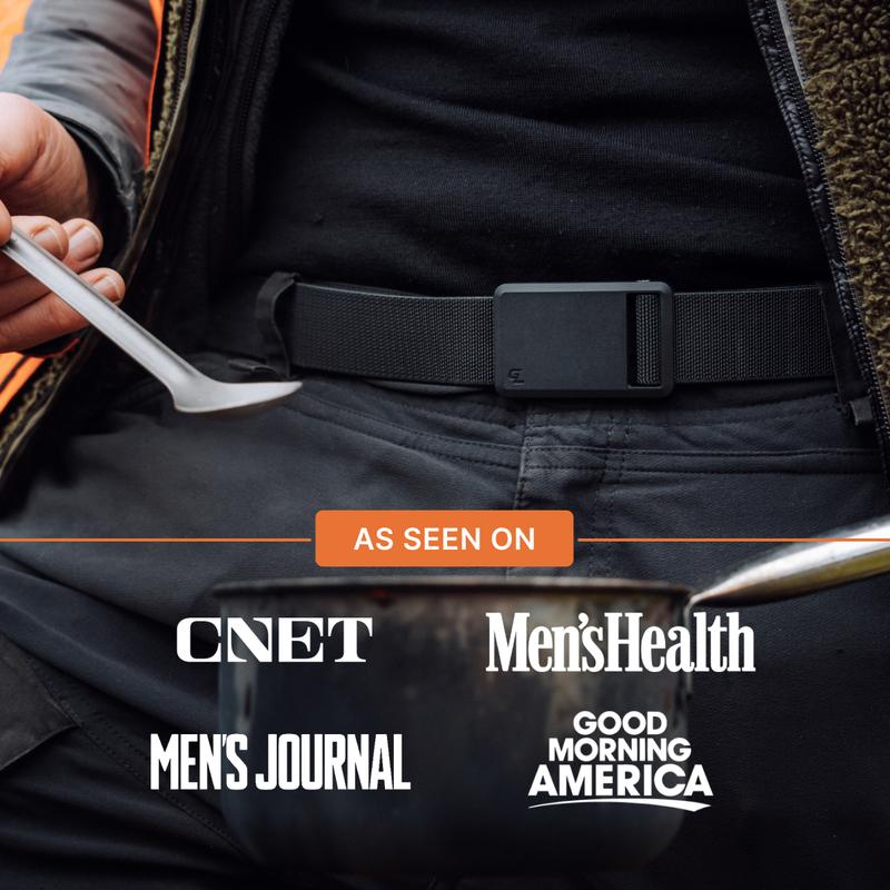 Groove Life Groove Belt Ultra - Black | Comfortable, Lightweight, Durable, Adjustable Stretch Belt for Men, Magnetic Curved Polymer Buckle, Machine Washable, Limited Lifetime Warranty