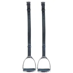 Hilason All English Saddle Leather Stirrup Black With Pair