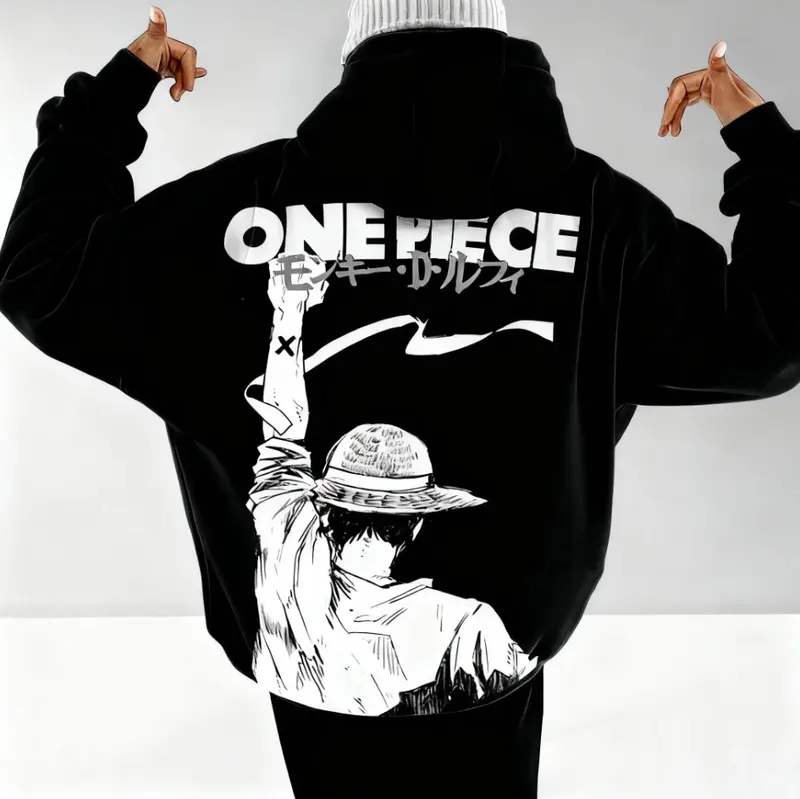 One Piecee Anime Hoodie Men Women Pullover Sweatshirt Luffy Graphic Print Oversized Casual Streetwear Y2k Autumn Fashion Unisex
