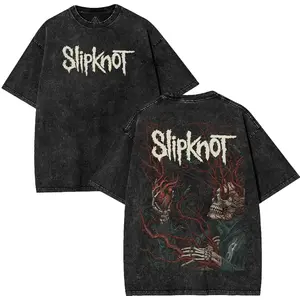 Retro Vintage Limited Edition Slipknot (band) Heavy Metal Shirt, Unisex Oversize Rock Band Washed Heavyweight Clothes Menswear Cotton Oversized
