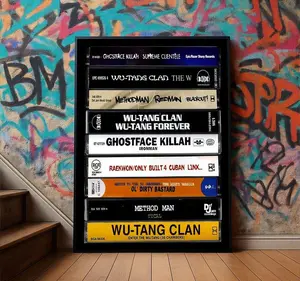 WuCassette Albums Poster, Retro Hip Hop Music Print