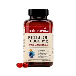 NatureWise Krill Oil 1000 mg + Vitamin D3 6,000 IU - SUPERBABoost Concentrated Antarctic Krill Oil - Non-GMO