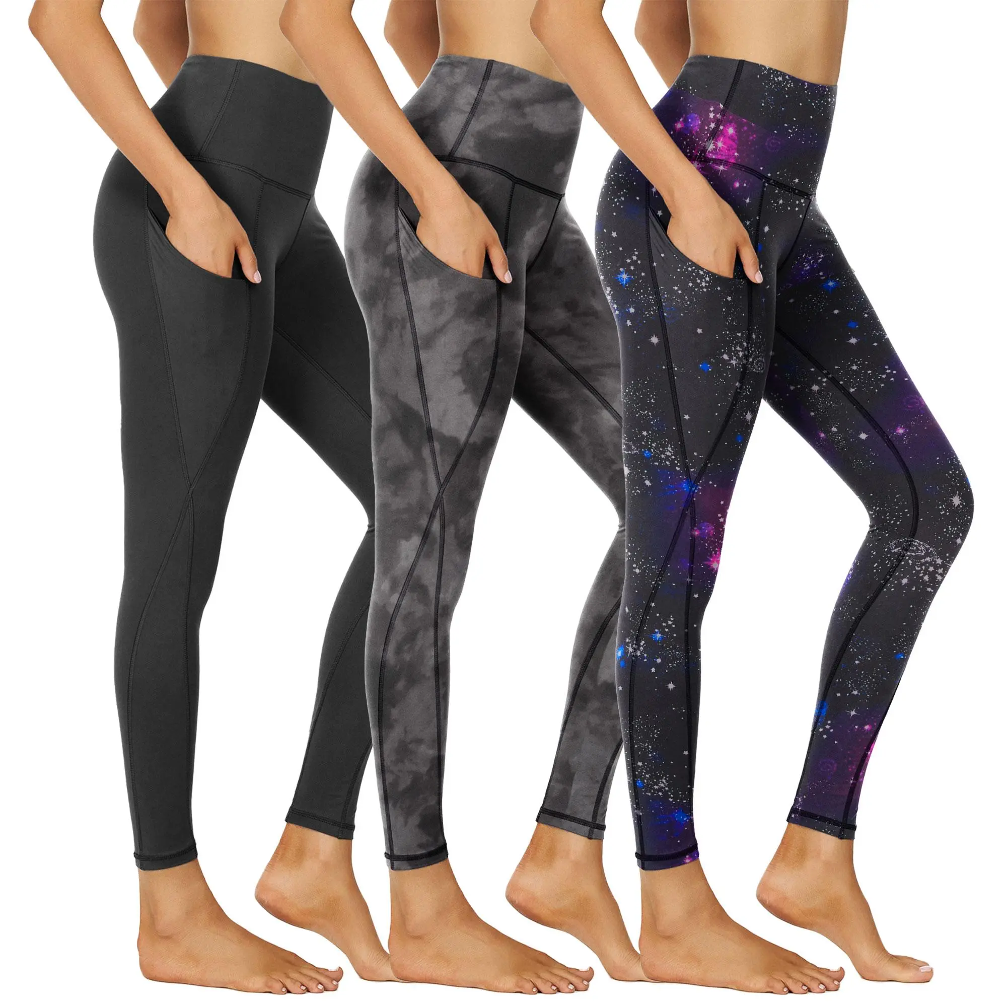 SHOWITTY Outlets Women's High Waisted 3 Pack Leggings with Pockets – Soft Plus Size Yoga Pants for Travel, Workout & Everyday Wear #tiktokshopsummersale